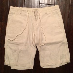 Banana Republic Cream Linen Midi Shorts